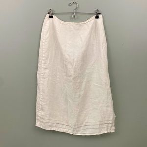 Talbots Petites Irish Linen 100% Linen White Skirt size 14?